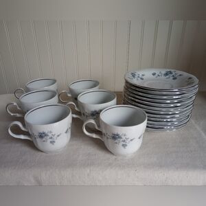 Johann Haviland Blue Garland Fine China Cup & Saucer 18 Piece Set